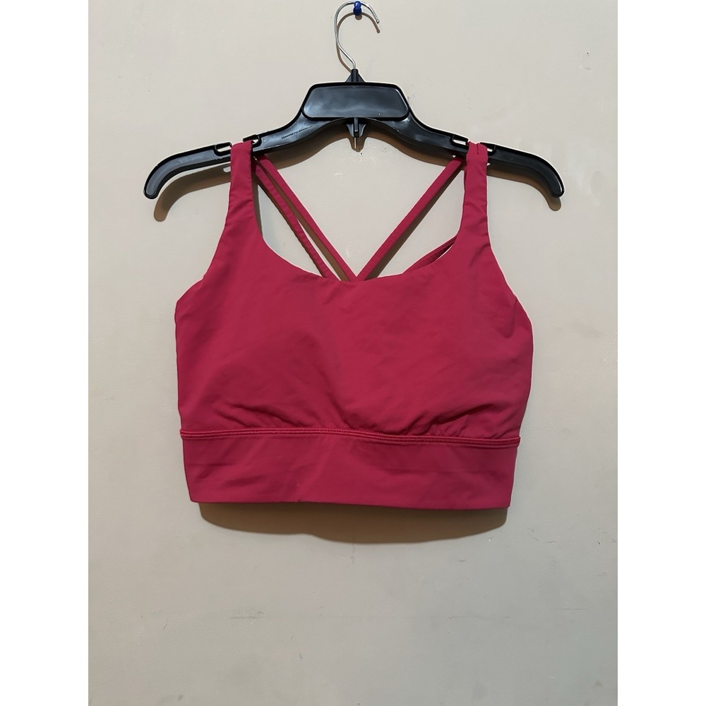 Lululemon Energy Longline Bra Medium Support Raspberry Pink Size 12 Womens